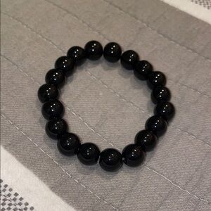 Black glass  Beaded Bracelet
